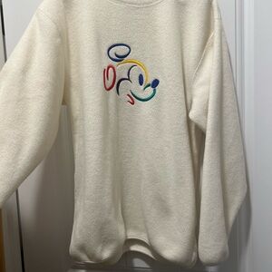 Vintage Disney Cream Mickey Mouse Sweatshirt, Medium